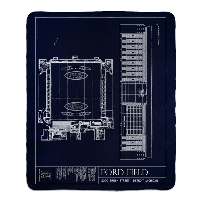 Ford Field Fleece Sherpa Blanket