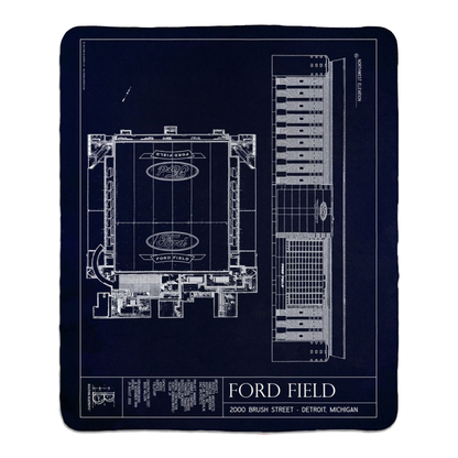 Ford Field Fleece Sherpa Blanket