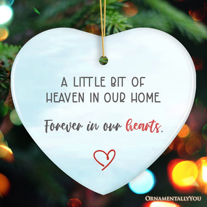 Forever in Our Hearts Heaven’s Little Light Ornament, Christmas Memory Gift Ceramic Ornament OrnamentallyYou Heart