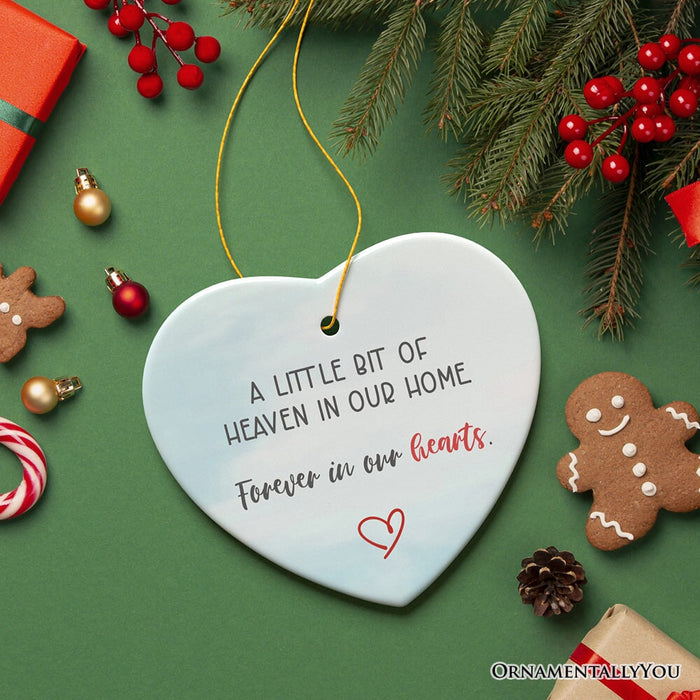Forever in Our Hearts Heaven’s Little Light Ornament, Christmas Memory Gift Ceramic Ornament OrnamentallyYou