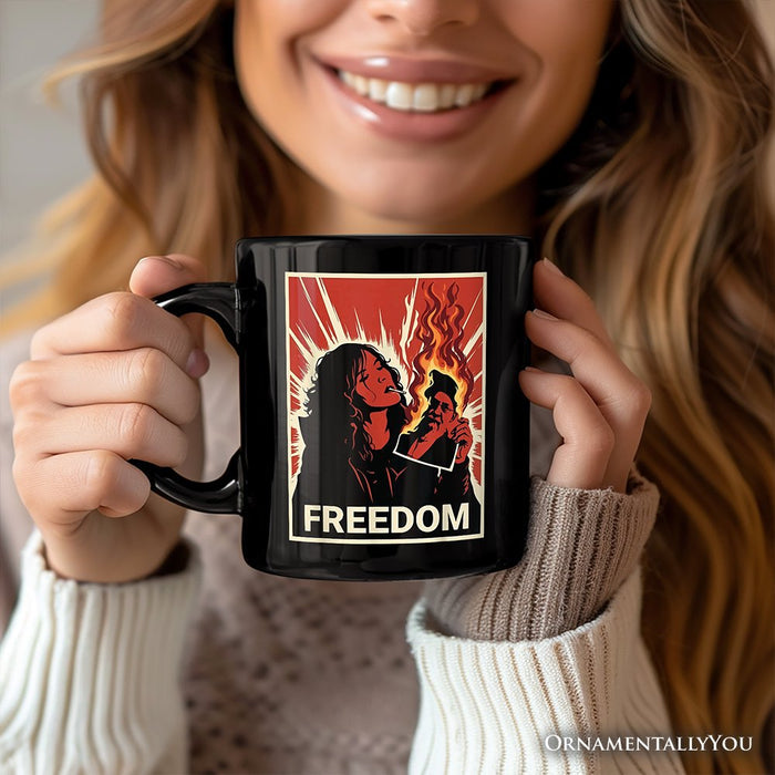 Freedom Free Iran Protest Personalized Mug, Persian Revolution Activist Gift with Custom Name OrnamentallyYou