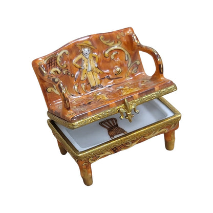 Antique French Love Seat Figurine Porcelain Limoges furniture French Trinket Box