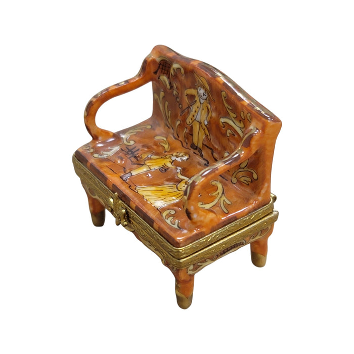 Antique French Love Seat Figurine Porcelain Limoges furniture French Trinket Box