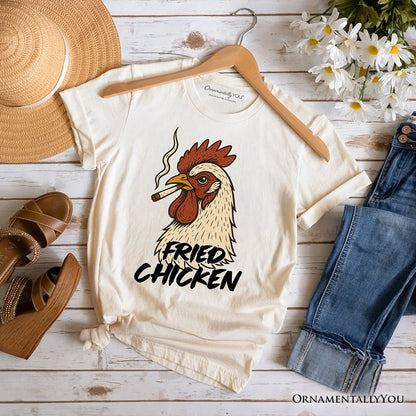 Fried Chicken Hen T-Shirt, Funny 420 Stoner Humor Tee T-Shirts OrnamentallyYou Natural XS