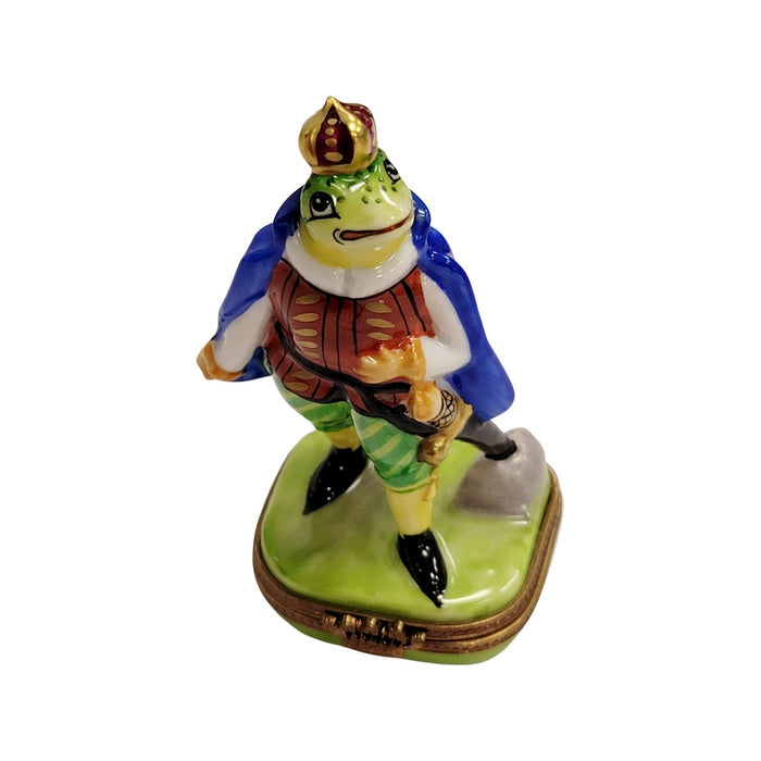 Royal Frog Prince Figurine Porcelain Limoges frog limoges boxes French Trinket Box