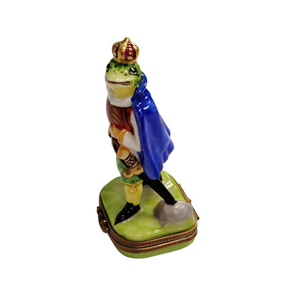 Royal Frog Prince Figurine Porcelain Limoges frog limoges boxes French Trinket Box