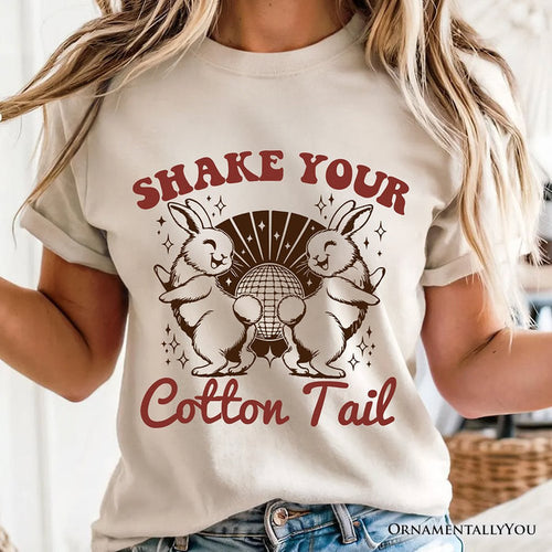 Funny Disco Easter Bunny T-Shirt, Shake Your Cotton Tail Retro Tee T-Shirts OrnamentallyYou