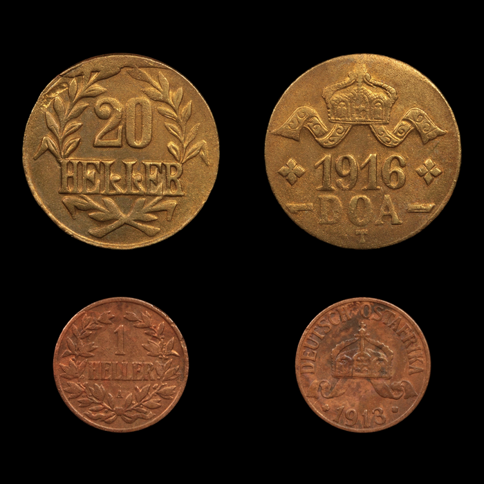 German East Africa, WWI Colonial Coinage - 1904 to 1916 - Scramble for Africa