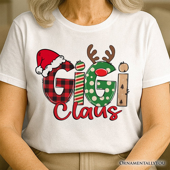 Gigi Claus Retro Christmas T-Shirt, Matching Family Holiday Tee T-Shirts OrnamentallyYou