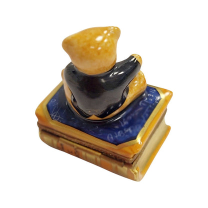 Teddy Bear Scholar Limoges Box Porcelain Limoges Teddy professional French Trinket Box