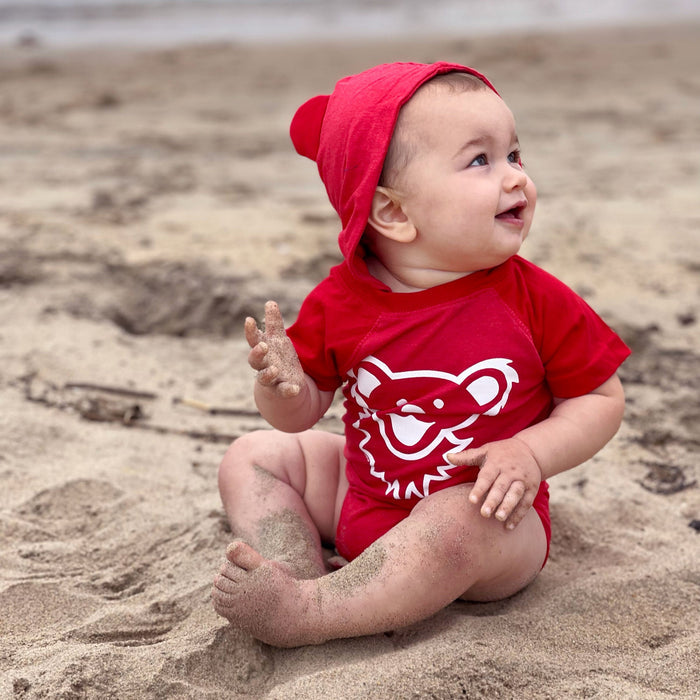 Grateful Dead Dancing Bear Face Hooded Baby One Piece | Little Hippie