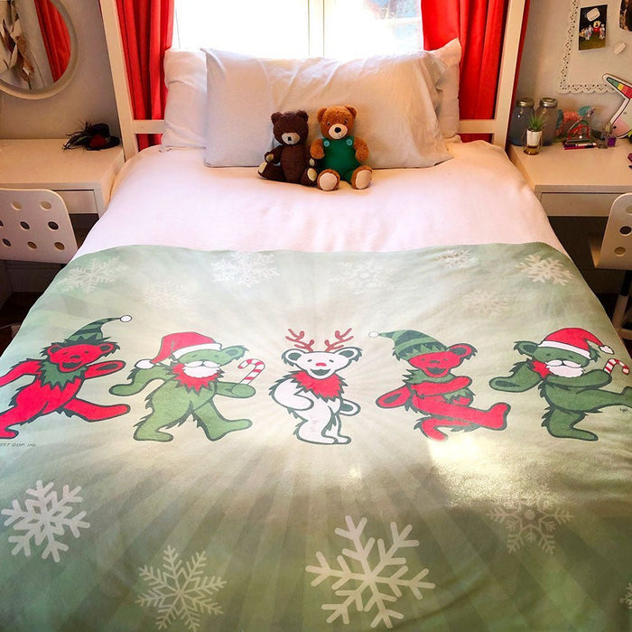 Grateful Dead Jingle Bears Sherpa Fleece Blanket | Little Hippie