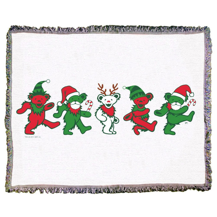Grateful Dead Jingle Bears Woven Cotton Blanket | Little Hippie