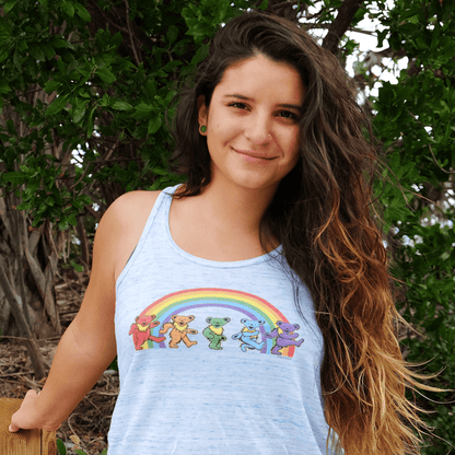 Grateful Dead Rainbow Bears Women's Flowy Racerback Tank | Little Hippie