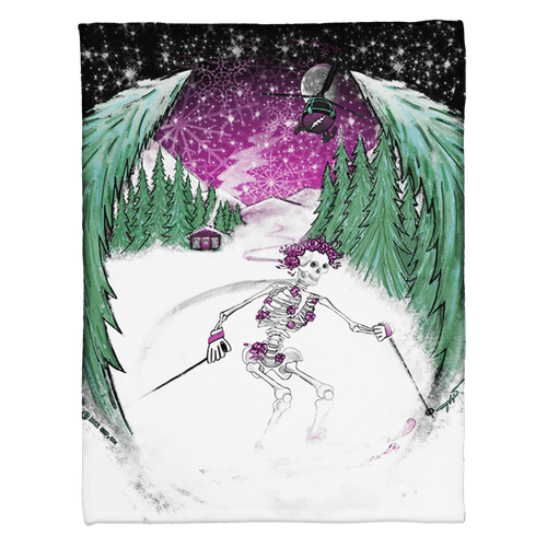 Grateful Dead Skiing Bertha Coral Fleece Blanket | Little Hippie