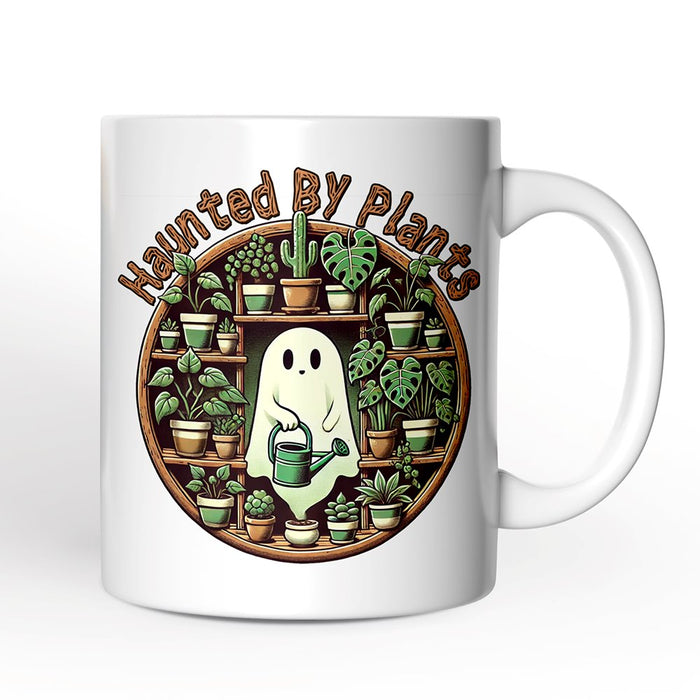 Green Thumb Ghost, Personalized Halloween Mug, Haunted by Plants, Fun Gardener Gift with Custom Name Personalized Ceramic Mug OrnamentallyYou 12oz Mug Non-Custom