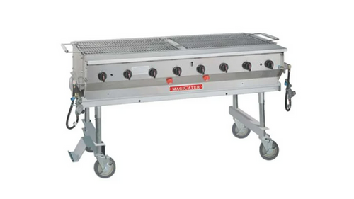 Grill w/Wheels - 2' x 5' Propane Stainless Steel