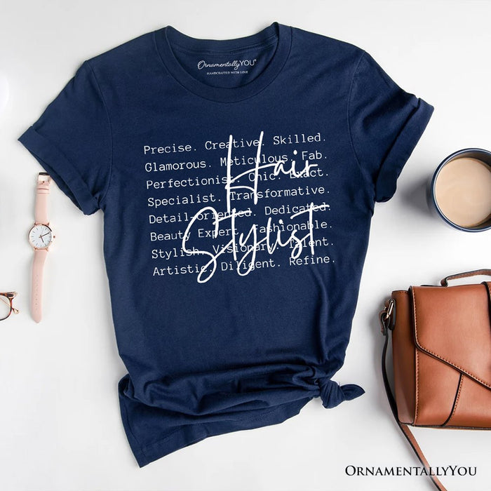 Hair Stylist Definition T-Shirt, Beauty Salon Appreciation Words Tee T-Shirts OrnamentallyYou Navy XS