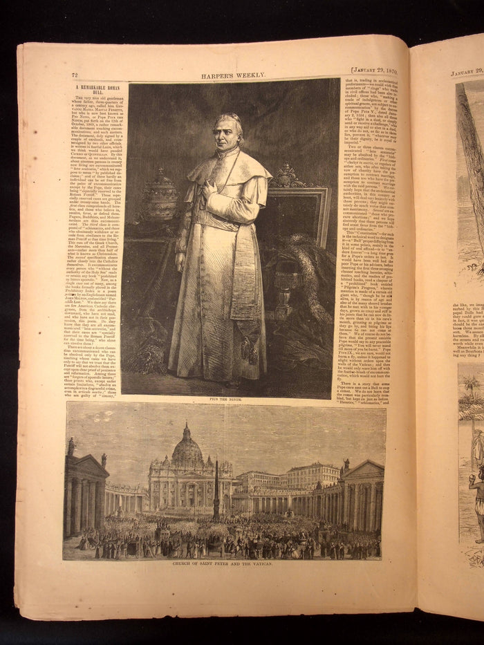 Harper's Weekly: "A Father's Advice," Articles on Cuba, India, Paraguay, & Vatican — Jan. 29th, 1870