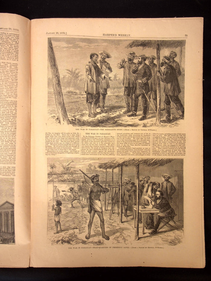 Harper's Weekly: "A Father's Advice," Articles on Cuba, India, Paraguay, & Vatican — Jan. 29th, 1870
