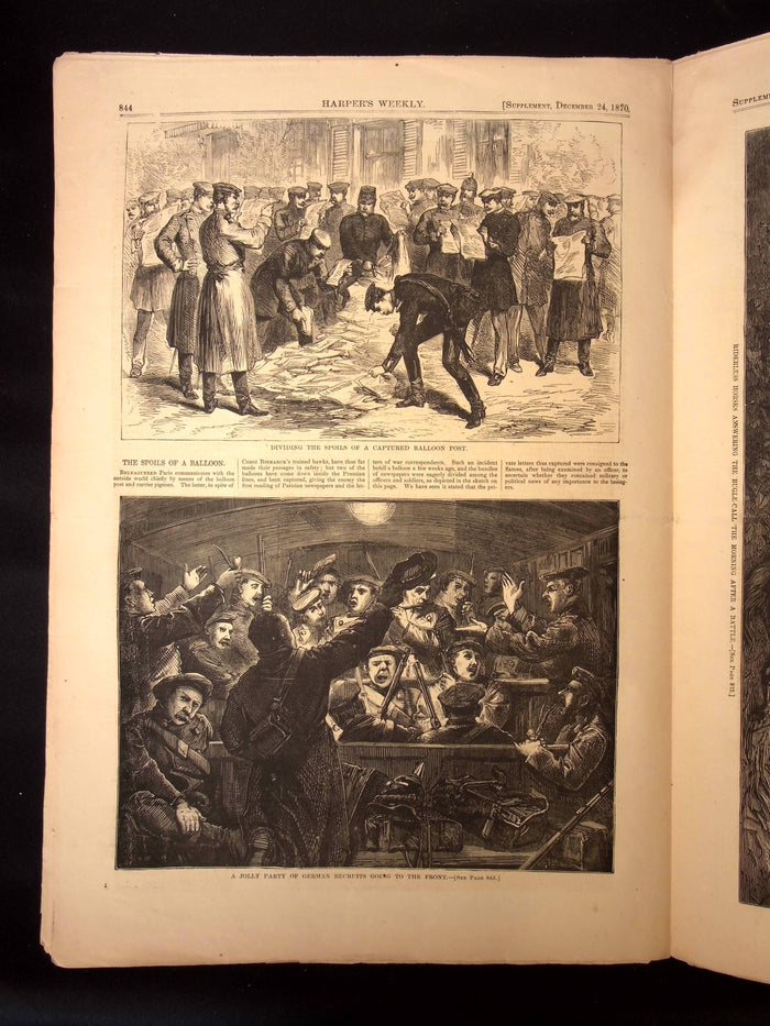 Harper's Weekly: "French Peasants" Cover, Franco–Prussian War, Soldiers at Versailles  — Dec. 24th, 1870