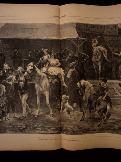 Harper's Weekly: Lion & Unicorn Cartoon, Circus Tent, Historical Italian Convent — June 6th, 1875