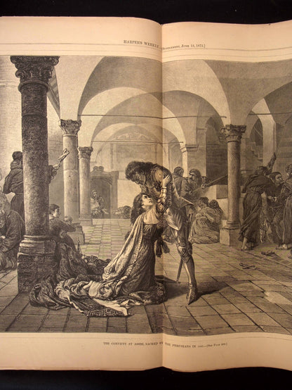 Harper's Weekly: Lion & Unicorn Cartoon, Circus Tent, Historical Italian Convent — June 6th, 1875