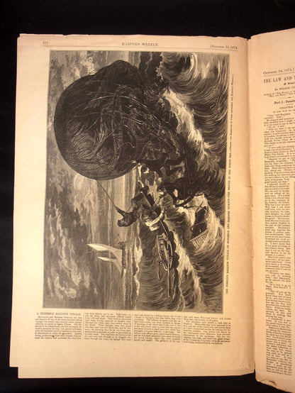 Harper's Weekly: Ullyses S. Grant Reelection Cartoon, Cairo Egypt Centerfold — Oct. 24th, 1874