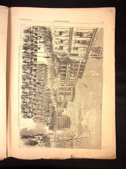 Harper's Weekly: Ullyses S. Grant Reelection Cartoon, Cairo Egypt Centerfold — Oct. 24th, 1874