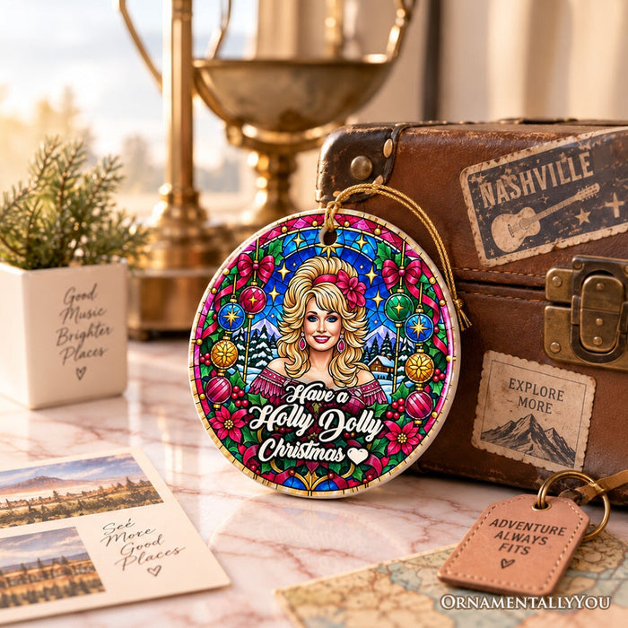 Have a Holly Dolly Christmas Ornament, Marvelous Country Keepsake Ceramic Ornament OrnamentallyYou