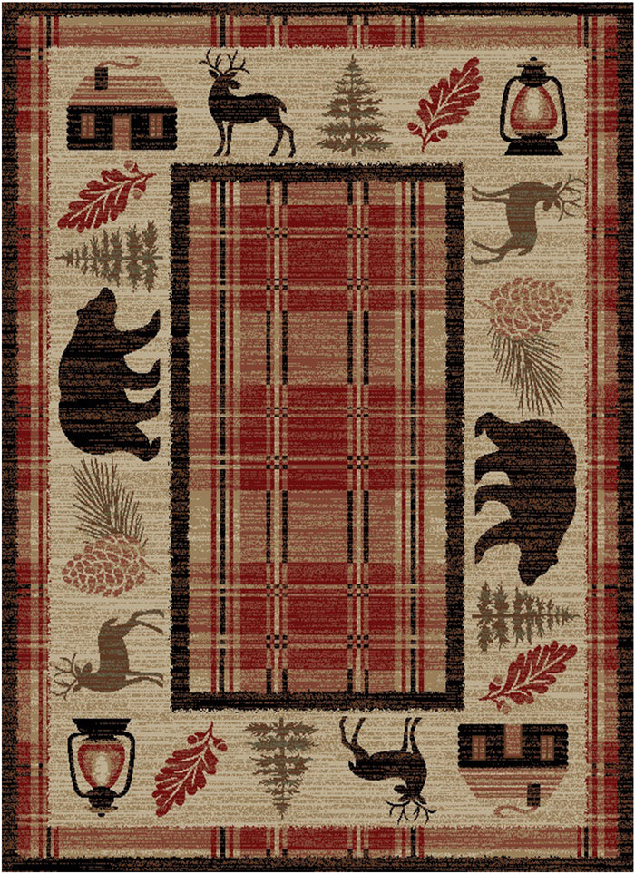 Hearthside Cabin Fever Red Area Rug