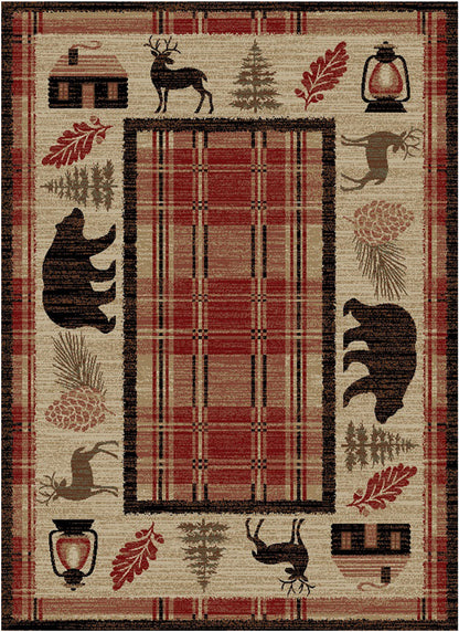 Hearthside Cabin Fever Red Area Rug