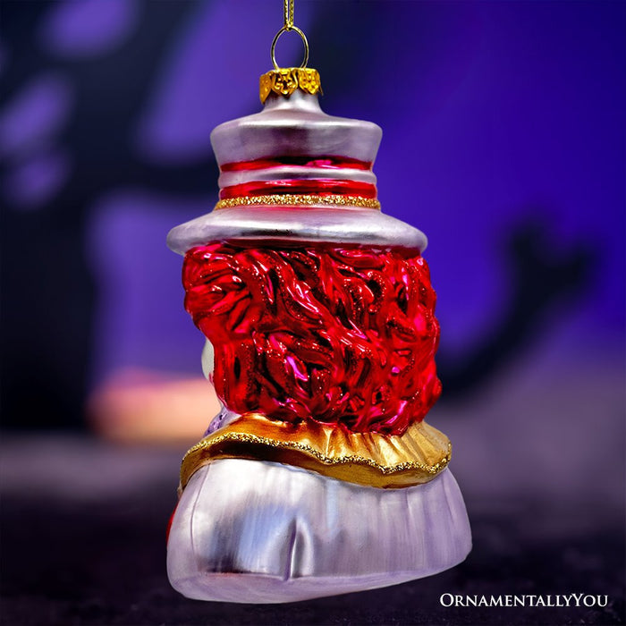 (Pre-Order) Horror Clown Head Glass Ornament, Gothic Halloween Tree Decor Glass Ornament OrnamentallyYou