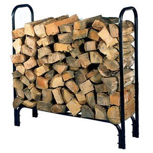 HY-C Deluxe Medium Black Painted Tubular Steel Log Rack