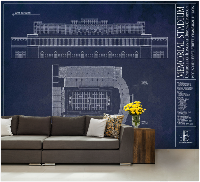 Illinois - Memorial Stadium Wall Mural