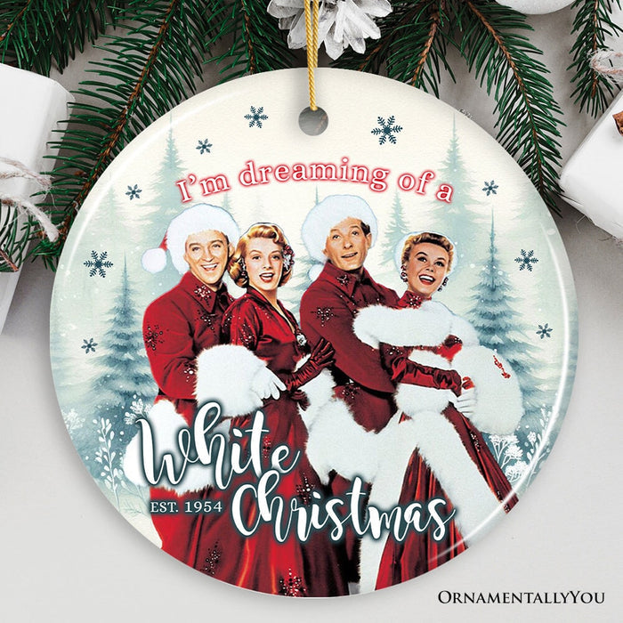 I’m Dreaming of a White Christmas Ornament, 1954 Classic Holiday Inn Movie Gift and Tree Decor Ceramic Ornament OrnamentallyYou Circle