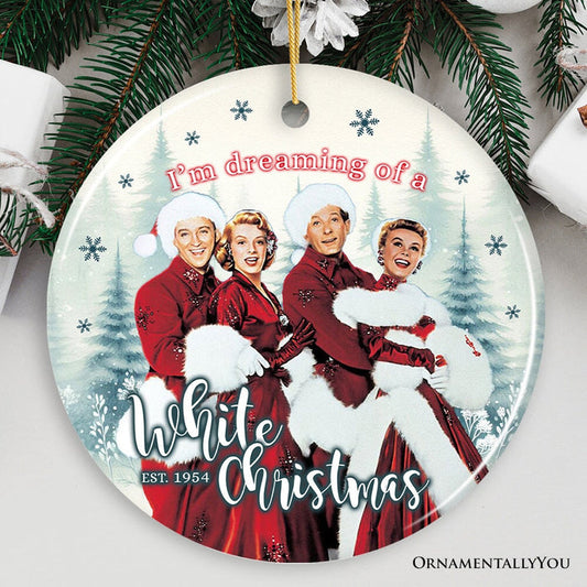 I’m Dreaming of a White Christmas Ornament, 1954 Classic Holiday Inn Movie Gift and Tree Decor Ceramic Ornament OrnamentallyYou Circle