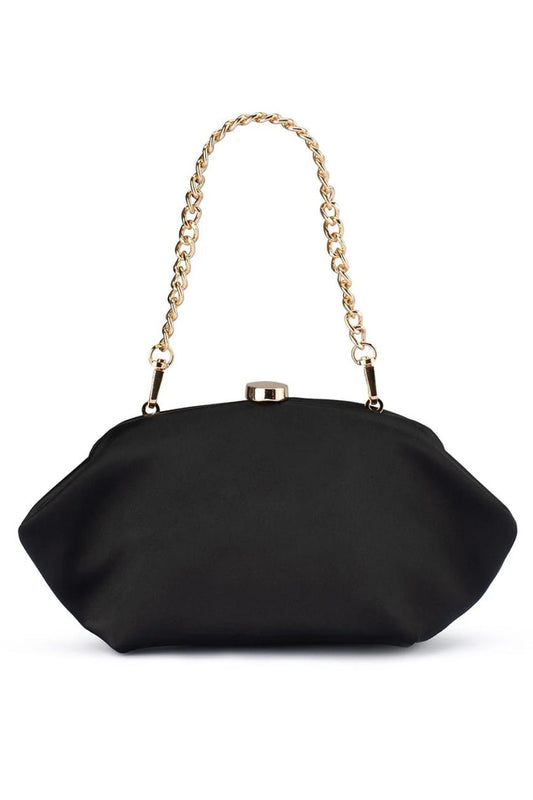 Karina Satin Clutch - Black