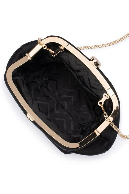 Karina Satin Clutch - Black