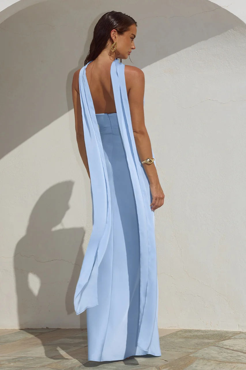 Madeleine Strapless Maxi Dress - Sky Blue