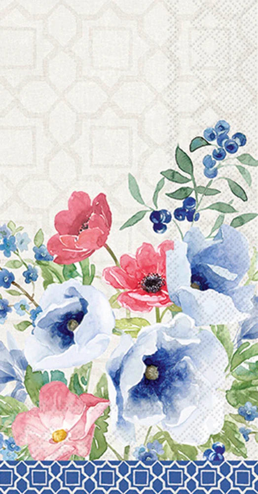 Indigo Bouquet Guest Towels