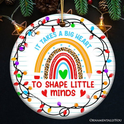 It Takes A Big Heart Ornament, Empowering Holiday Gift for Special Needs Educators Ceramic Ornament OrnamentallyYou Circle Version 1