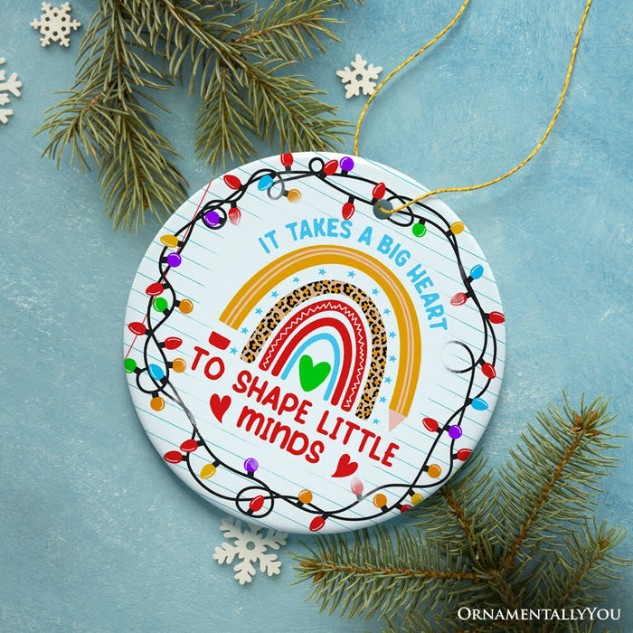 It Takes A Big Heart Ornament, Empowering Holiday Gift for Special Needs Educators Ceramic Ornament OrnamentallyYou