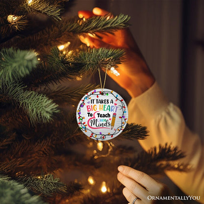 It Takes A Big Heart Ornament, Empowering Holiday Gift for Special Needs Educators Ceramic Ornament OrnamentallyYou