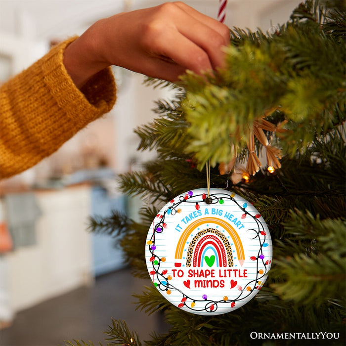 It Takes A Big Heart Ornament, Empowering Holiday Gift for Special Needs Educators Ceramic Ornament OrnamentallyYou