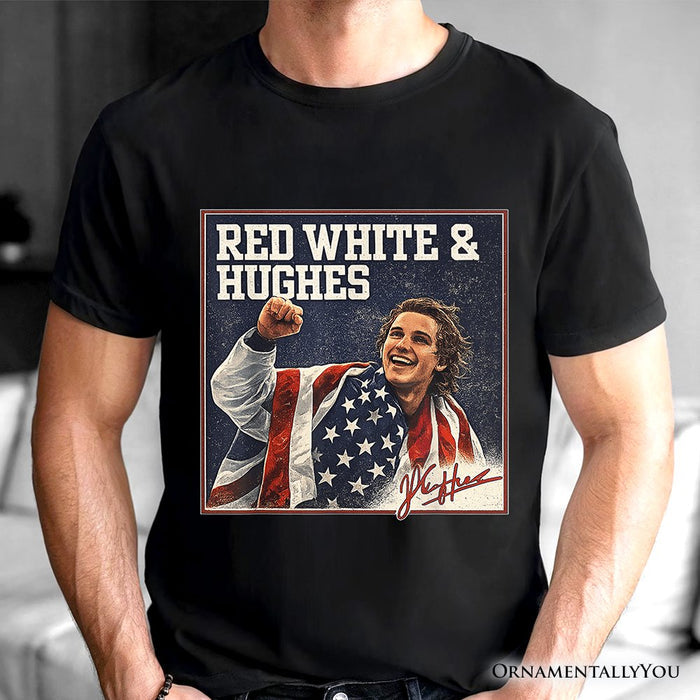 Jack Hughes USA Gold Hockey T-Shirt, American Sport Pride Tee T-Shirts OrnamentallyYou