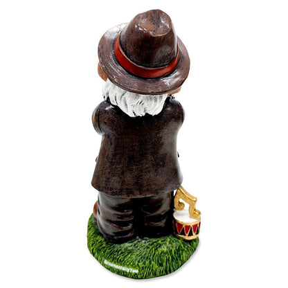 Jazzy Gnome Garden Statue, 8" Music Playing Dwarf Figurine Outdoor Decor Resin Statues OrnamentallyYou