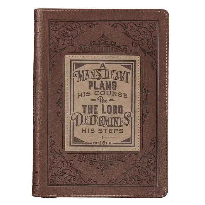 Journal Classic Zip Brown Two-Tone A Man's Heart Prov. 16:9