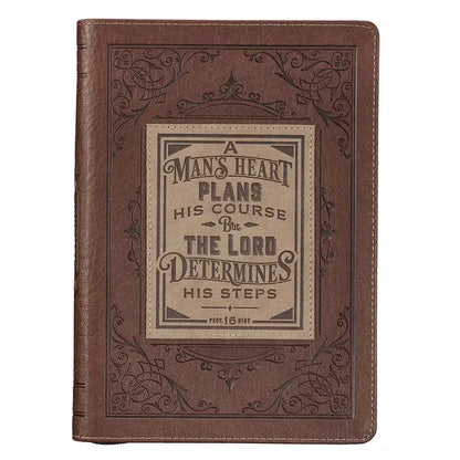 Journal Classic Zip Brown Two-Tone A Man's Heart Prov. 16:9