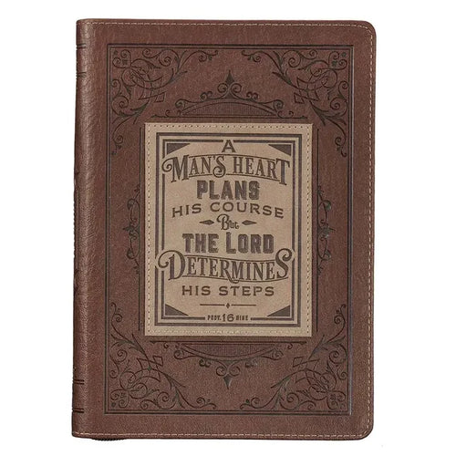 Journal Classic Zip Brown Two-Tone A Man's Heart Prov. 16:9